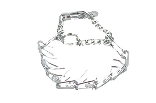 Downtown Pet Supply Chrome Plated Prong Collar For Dogs, Large - Adjustable, No-Choke And No Pull Dog Collar With Removable Links - Pinch Collar For Dogs Over 50 Lbs And 22" Neck Width 1 Downtown Pet Supply Chrome Plated Prong Collar For Dogs, Large - Adjustable, No-Choke And No Pull Dog Collar With Removable Links - Pinch Collar For Dogs Over 50 Lbs And 22" Neck Width