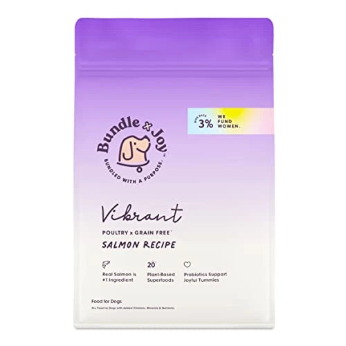 Bundle X Joy Vibrant Salmon Superfood Dog Food - 4lb Bag - Probiotics - Poultry Free 1 Bundle X Joy Vibrant Salmon Superfood Dog Food - 4lb Bag - Probiotics - Poultry Free