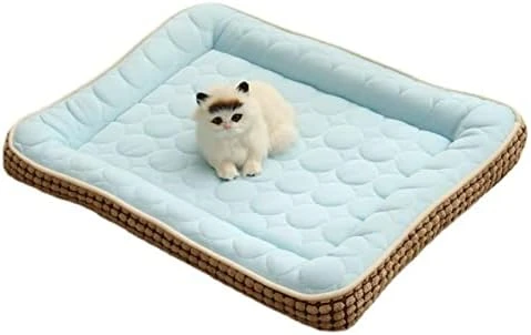 Ice Silk Dog Beds For Medium Large Dogs Summer Cooling Pet Mat For Dog Cat Blanket Sofa Breathable Washable Dog Bed (Small,Pink) 8 Ice Silk Dog Beds For Medium Large Dogs Summer Cooling Pet Mat For Dog Cat Blanket Sofa Breathable Washable Dog Bed (Small,Pink) - Image 8