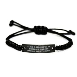 GENERIC I Like A Handful. Black Rope Bracelet, Italian Greyhound Dog Present From Friends, Unique Idea Engraved Bracelet For Pet Lovers, Dog Toys, Dog Beds, Dog Collars, Dog Food, Dog Treats