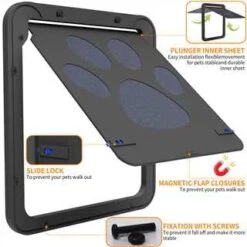 Dog Door For Sliding Door, Screen Porch Doggie Door Cat Door Automatic Closing,Magnetic Self-Closing Screen Door With Locking Function, Sturdy Screen Door For Small Dogs Cats -Zoomie Shop 31VDBrAxh4L