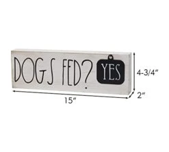 Dogs Sign Decor With Sayings- Dogs Fed? Yes/No,Black And White Wood With Metal Tag, Gifts For Dog Lover 15'' X 4.75'' 9 Dogs Sign Decor With Sayings- Dogs Fed? Yes/No,Black And White Wood With Metal Tag, Gifts For Dog Lover 15'' X 4.75'' -Zoomie Shop 31cQLeBl5bL