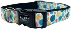 Aloha Dog Co Dog Collar Tropical Floral Hawaii Personalized Soft Comfortable Adjustable Basic Collars For Small Medium Large Dogs Walking Running Training (Medium, Donut) -Zoomie Shop 31egg1D1GqL. AC