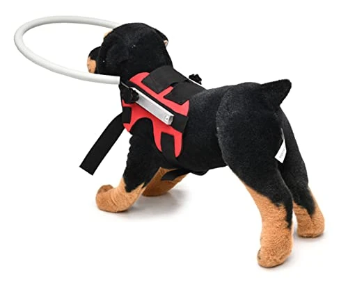 Dog Walking Halo Harness, Safety Blind Dog Guiding Device, Bumpers For Blind Dogs, Adjustable Pet Halo For Blind Dogs Red Medium 2 Dog Walking Halo Harness, Safety Blind Dog Guiding Device, Bumpers For Blind Dogs, Adjustable Pet Halo For Blind Dogs Red Medium - Image 2