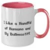 GENERIC Inappropriate Bullmastiff Dog Gifts, I Like A Handful Of Humans And, Unique Two Tone 11oz Mug For Pet Lovers, Cup From Friends, Pet Toys, Cat Toys, Dog Toys, Pet Food, Cat Food, Dog Food