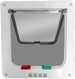 4 Ways Lockable Dog Cat Kitten Door Security Flap Door Small Animal Puppy Kitten Gate Pet Supplies Brown White -Zoomie Shop 31gGoM4CRxL. AC