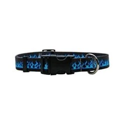 Blue Flames Dog Collar - Size Large 18" To 28" Long