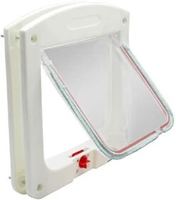 4 Way Safe Lockable Cat Dog Door Small Dog Kitten Lock Flap Pet Tunnel White Brown Plastic Animal Small Pet Cat Dog Gate -Zoomie Shop 31nDjHNmqpL. AC