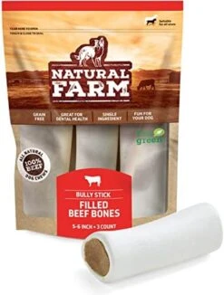 Natural Farm Sweet Potato Filled Bones (3-4 Inch, 6 Pack), Limited Ingredient, Natural Stuffed Dental Dog Bone Treats For Dogs, Made With Real Beef & Sweet Potato -Zoomie Shop 41 Jn6c3jL. AC