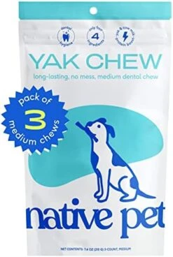 Native Pet Yak Chews For Dogs (Bulk Size - 15 Small Chews) - Pasture-Raised And Organic Himalayan Churpi Chew. Long Lasting, Low Odor, And Protein Rich Reward Treat. -Zoomie Shop 41 gXwTbMVL. AC