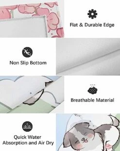 Pet Dogs Indoor Outdoor Rug Waterproof Easy-Cleaning Large Carpet For Patio, Backyard, Deck, Balcony, RV, Kitchen, Non-Slip Area-Rugs 6' X 9'- Brilliant Holiday Flowers With Cute Dogs -Zoomie Shop 4106HU0e41L