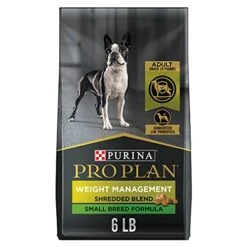Purina Pro Plan Small Breed Weight Management Dog Food, Shredded Blend Chicken & Rice Formula - 6 Lb. Bag