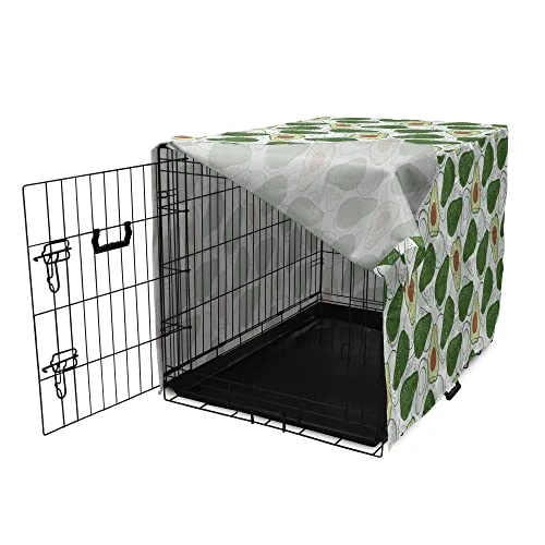 Ambesonne Food Dog Crate Cover, Assortment Of Exotic Shapes Illustration Sketched HDrawn Vanished Colors Print, Easy To Use Pet Kennel Cover For Small Dogs Puppies Kittens, 18 Inch, Pale Green Umber 3 Ambesonne Food Dog Crate Cover, Assortment Of Exotic Shapes Illustration Sketched HDrawn Vanished Colors Print, Easy To Use Pet Kennel Cover For Small Dogs Puppies Kittens, 18 Inch, Pale Green Umber - Image 3