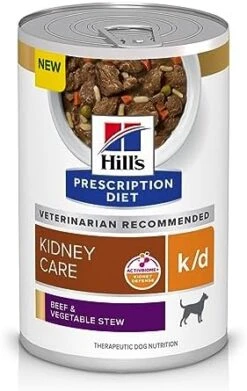Hill's Prescription Diet K/d Kidney Care Chicken & Vegetable Stew Wet Dog Food, Veterinary Diet, 12.5 Oz. Cans, 12-Pack -Zoomie Shop 4112EzLFNHL. AC