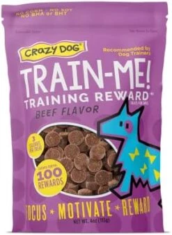 Crazy Dog Train-Me! Training Reward Dog Treats 16 Oz., Bacon Regular -Zoomie Shop 4119W4PGCOL. AC