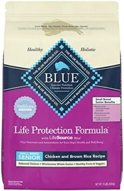 Blue Buffalo Life Protection Formula Natural Senior Small Breed Dry Dog Food, Chicken And Brown Rice 15-lb -Zoomie Shop 411NampDeqL. AC