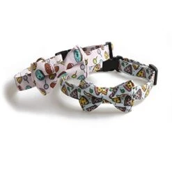 KUDES 2 Pack Dog Collars With Bow Tie, Adjustable Dog Collar With Bells Safety Buckle Cute Pet Collars For Small/Medium/Large Dogs And Cats Boys Girls (Doughnut+Pizza, L(14"-22")) -Zoomie Shop 412mCrkFmkL