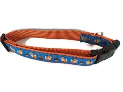 Autumn Dog Collar, Caninedesign, Fall, 1 Inch Wide, Adjustable, Nylon, Medium And Large (Fox, Large 15-22")