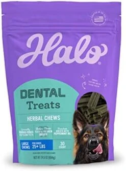 Halo Herbal Dental Treats, Natural, Dental Health, For Small Dogs 5 To 25 Lbs, 14-OZ Pouch, (40 Count) 8 Halo Herbal Dental Treats, Natural, Dental Health, For Small Dogs 5 To 25 Lbs, 14-OZ Pouch, (40 Count) -Zoomie Shop 412vuc8UbeL. AC