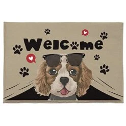 Cute Dog With Sunglasses Doormat Area Rug Non Slip Non-Shedding Absorbent Living Room Entryway Bedroom Floor Mat 24"x35", Anti-Skid Soft Fluffy Door Mat Indoor Home Decor, Pet Paws With Word Welcome 18 Cute Dog With Sunglasses Doormat Area Rug Non Slip Non-Shedding Absorbent Living Room Entryway Bedroom Floor Mat 24"x35", Anti-Skid Soft Fluffy Door Mat Indoor Home Decor, Pet Paws With Word Welcome -Zoomie Shop 413BjNQEsbL