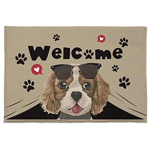 Cute Dog With Sunglasses Doormat Area Rug Non Slip Non-Shedding Absorbent Living Room Entryway Bedroom Floor Mat 24"x35", Anti-Skid Soft Fluffy Door Mat Indoor Home Decor, Pet Paws With Word Welcome 4 Cute Dog With Sunglasses Doormat Area Rug Non Slip Non-Shedding Absorbent Living Room Entryway Bedroom Floor Mat 24"x35", Anti-Skid Soft Fluffy Door Mat Indoor Home Decor, Pet Paws With Word Welcome - Image 4