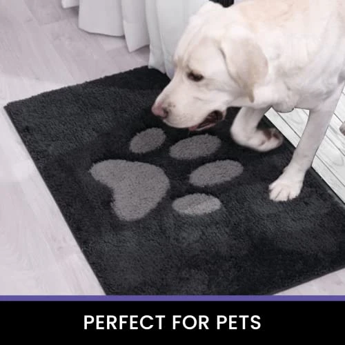 Door Mat Indoor, Dog Mats For Muddy Paws Super Absorbent, Low-Profile Entryway Rug With Non-Slip Backing, Washable Dirty Trapper Inside Entrance Doormat For Shoes, 20" X 32", Dark Gray 6 Door Mat Indoor, Dog Mats For Muddy Paws Super Absorbent, Low-Profile Entryway Rug With Non-Slip Backing, Washable Dirty Trapper Inside Entrance Doormat For Shoes, 20" X 32", Dark Gray - Image 6