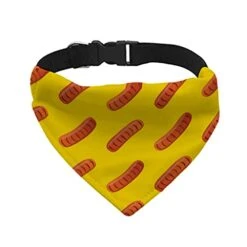 GENERIC Sausage Pet Bandana Collar - Food Scarf Collar - Meat Dog Bandana (L)