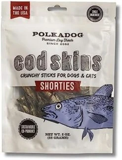 Polkadog Crunchy Cod Skins Dog Sticks - Cod Skins Treats For Dogs - All-Natural Pet, Dog Treats - Savory, Healthy Fish-Skin Puppy Treat - Locally-Sourced Alaskan Treats For Pets – 4.7 Oz. -Zoomie Shop 414iDQNztvL. AC