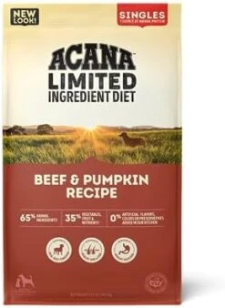 ACANA Singles Limited Ingredient Dry Dog Food, Beef & Pumpkin Recipe, Grain Free Beef Dry Dog Food, 4.5lb 28 ACANA Singles Limited Ingredient Dry Dog Food, Beef & Pumpkin Recipe, Grain Free Beef Dry Dog Food, 4.5lb -Zoomie Shop 414k6Q1lilL. AC