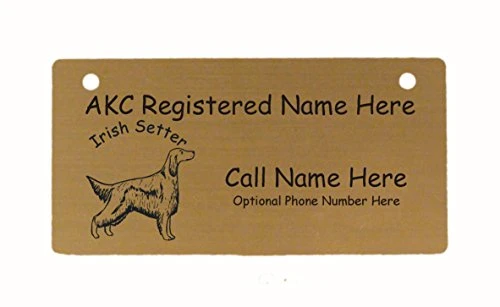 C3370 Irish Setter Standing Crate Tag Personalized With Your Dog's Name 1 C3370 Irish Setter Standing Crate Tag Personalized With Your Dog's Name