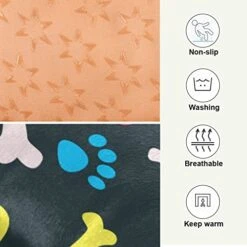 Ultra Soft Dog Cat Crate Bed Blanket-Colorful Paw Prints And Bones Fluffy Pet Bed All Season-Short Pile-Anti-Slip Pet Beds 24"x18" 18 Ultra Soft Dog Cat Crate Bed Blanket-Colorful Paw Prints And Bones Fluffy Pet Bed All Season-Short Pile-Anti-Slip Pet Beds 24"x18" -Zoomie Shop 414w0rEHLjL