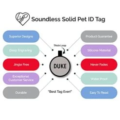 LYP Soundless Pet Tag - Deep Engraved Silicone – Double Sided And Engraving Will Last - Many Design Choices Of Pet ID Tags, Dog Tags, Cat Tags (Red, Circle) -Zoomie Shop 415RjKK2etL