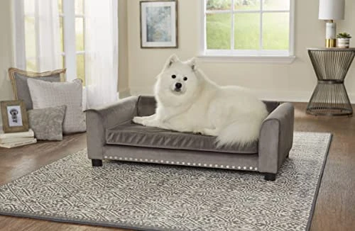 Enchanted Home Pet Gray Luna Pet Sofa, 41.75" L X 26.5" W, Large 1 Enchanted Home Pet Gray Luna Pet Sofa, 41.75" L X 26.5" W, Large