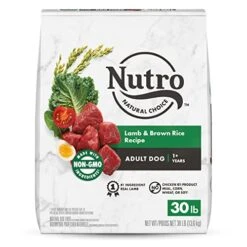 NUTRO NATURAL CHOICE Adult Dry Dog Food, Lamb & Brown Rice Recipe Dog Kibble, 30 Lb. Bag