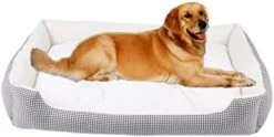 Dog Beds For Large Dogs Winter Warm Kennel Plush Beds S- L Plaid Mat Cat Sleeping Bed For Dog (Small,Grey) -Zoomie Shop 416r SCE jL. AC
