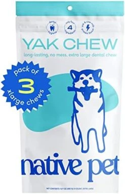 Native Pet Yak Chews For Dogs (Bulk Size - 15 Small Chews) - Pasture-Raised And Organic Himalayan Churpi Chew. Long Lasting, Low Odor, And Protein Rich Reward Treat. -Zoomie Shop 4174rSolxQL. AC