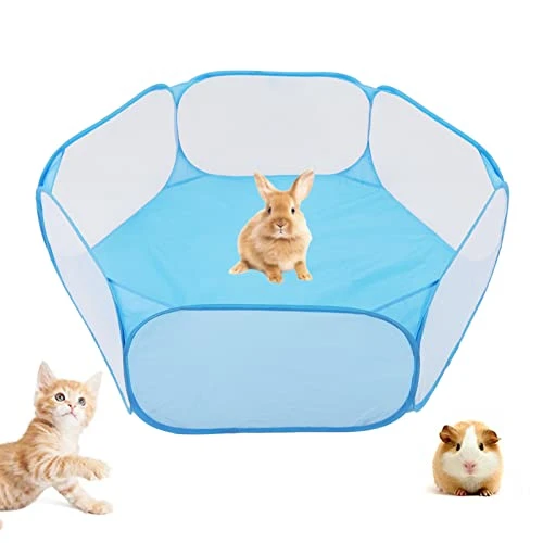 Small Pet Playpen Interactive Portable Foldable Small Pet Cage Tent Heavy Duty Pet Cage Tent Blue 2 Small Pet Playpen Interactive Portable Foldable Small Pet Cage Tent Heavy Duty Pet Cage Tent Blue - Image 2