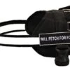 DT Works Fun Harness, Will Fetch For Food, Black/White, Large - Fits Girth Size: 34-Inch To 47-Inch