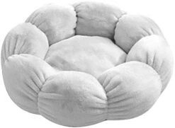 SONGBIRDTH Cat Dog Cushion Round Flower Waterproof Washable Pet Warm Sleeping Plush Bed,Breathable Cotton Blend,Removable Easy To Clean Grey S -Zoomie Shop 418bo94k6vL. AC
