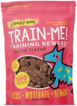 Crazy Dog Train-Me! Training Reward Dog Treats 16 Oz., Bacon Regular -Zoomie Shop 418iBfpd0dL. AC