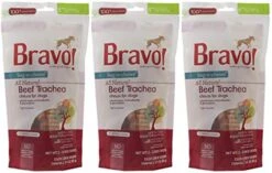 Bravo! 3 Pack Of Dry Roasted Beef Trachea, 8 Inches Each, Single-Ingredient Dog Chews, Made In The USA