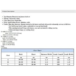 DOILNXH Suede Rhinestone Dog Harness And Leash Set Soft Diamante Pet Harness And Lead Step In For Small Medium Dogs Chihuahua Yorkshire Blue M -Zoomie Shop 419FqdFqDXL