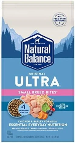 Natural Balance Original Ultra Chicken & Barley Small-Breed Bites Dry Dog Food 11 Pound (Pack Of 1) -Zoomie Shop 419Q7zm00mL. AC