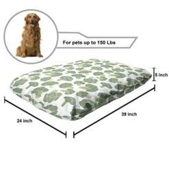 Ambesonne Vegetables Pet Bed, Continuous Foods Pattern With Sketchy Hatched Broccoli Print, Chew Resistant Pad For Dogs And Cats Cushion With Removable Cover, 24" X 39", Fern Green Pale Green -Zoomie Shop 419QjdtMnrL