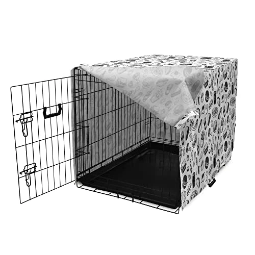 Lunarable Soda Dog Crate Cover, Fast Food Burger Pizza Hot Dog Junk Unhealthy Meal Menu Wings Restaurant, Easy To Use Pet Kennel Cover For Small Dogs Puppies Kittens, 22 Inch, Charcoal Grey And White 3 Lunarable Soda Dog Crate Cover, Fast Food Burger Pizza Hot Dog Junk Unhealthy Meal Menu Wings Restaurant, Easy To Use Pet Kennel Cover For Small Dogs Puppies Kittens, 22 Inch, Charcoal Grey And White - Image 3