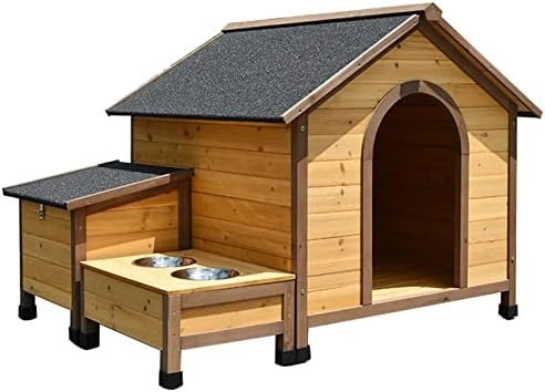 HJDSUDU Wooden Outdoor Dog House, Chinese Fir Indoor Outdoor Pet Kennel With Food Bowl And Water Bowl Easy To Assemble, Large Dog Kennel 8 HJDSUDU Wooden Outdoor Dog House, Chinese Fir Indoor Outdoor Pet Kennel With Food Bowl And Water Bowl Easy To Assemble, Large Dog Kennel - Image 8