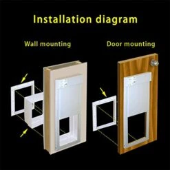 4 Ways Lockable Dog Cat Kitten Door Security Flap Door Small Animal Puppy Kitten Gate Pet Supplies Brown White -Zoomie Shop 41B3wzxhTuL