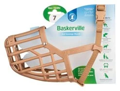 Safe BASKERVILLE ANTI SCAVENGE MUZZLE, Size 7, Dog Can Pant And Drink, Prevents Biting And Food Waste Scavenging, Ideal For Longer Nosed Dogs, Breathable Dog Training Muzzle For Medium & Large Dogs -Zoomie Shop 41BHLbpgESL