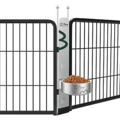 FXW Anti-tip Feeding Station With 32oz Dog Bowl, Use With Dog Playpen, Fits 24'' Height Of Fence│Patent Pending