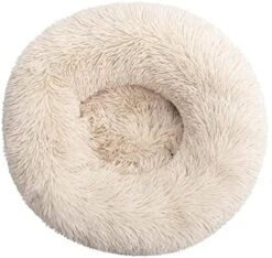 UNOVAP Pet Mat Donut Furry Pet Bed Round Mat Small Medium-Sized Animals Sleep With The Mat (Color : Apricot, Size : S 40CM) -Zoomie Shop 41C0Tlc996L. AC